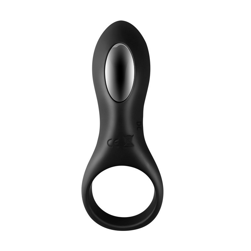 Orbit vibrating couples ring in black silicone