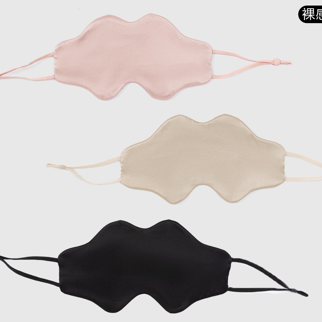 Mulberry silk blindfolds in blush, champagne and black